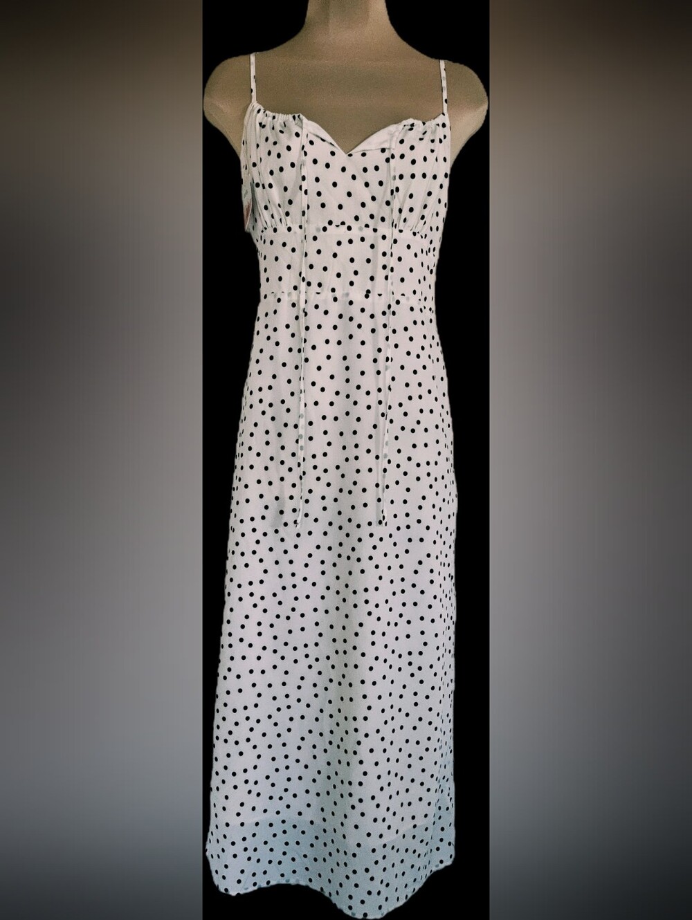 Black & White Spaghetti Strap Maci Dress